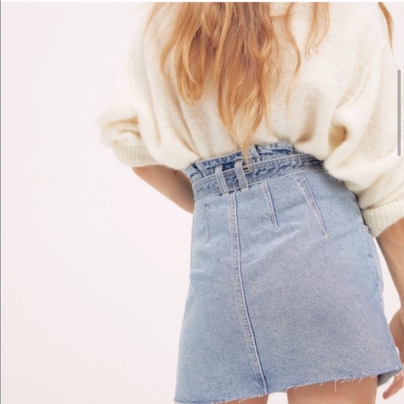 Free People NWT High Rise Indigo Denim Mini Skirt - Picture 2 of 9
